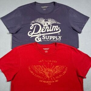 Denim & Supply Ralph Lauren T-Shirt‎ Lot of 2 Mens Graphic Print Tees Casual